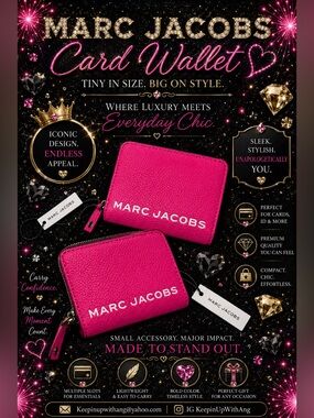 Marc Jacobs Hot Pink Zip Card Wallet